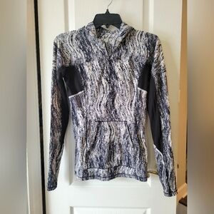 Lululemon Runbeam Lightweight Hoodie Texture Twist White Black Size 2